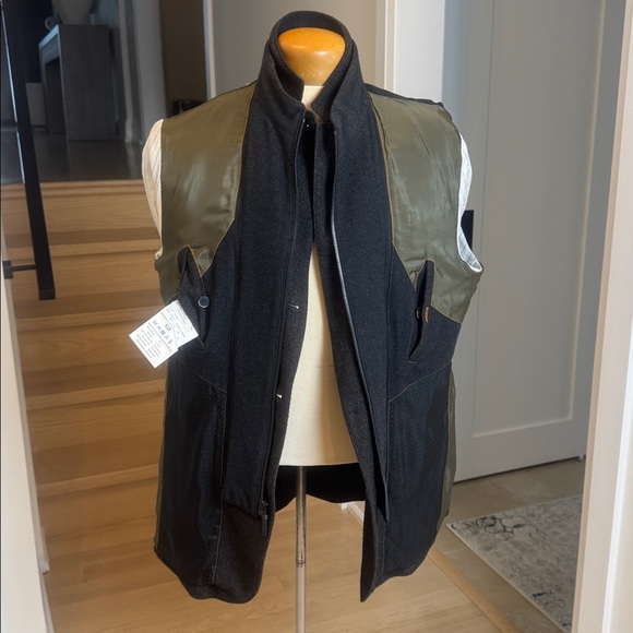 BUGATTI Dark Charcoal Wool Blend Blazer 42R Zip Insert Modern Tailored - Picture 9 of 13